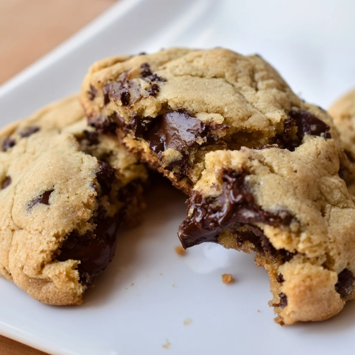 Homemade Chocolate Chip Cookies with Milk are arranged with chocolate chunks and a refreshing glass, perfect for snacking.