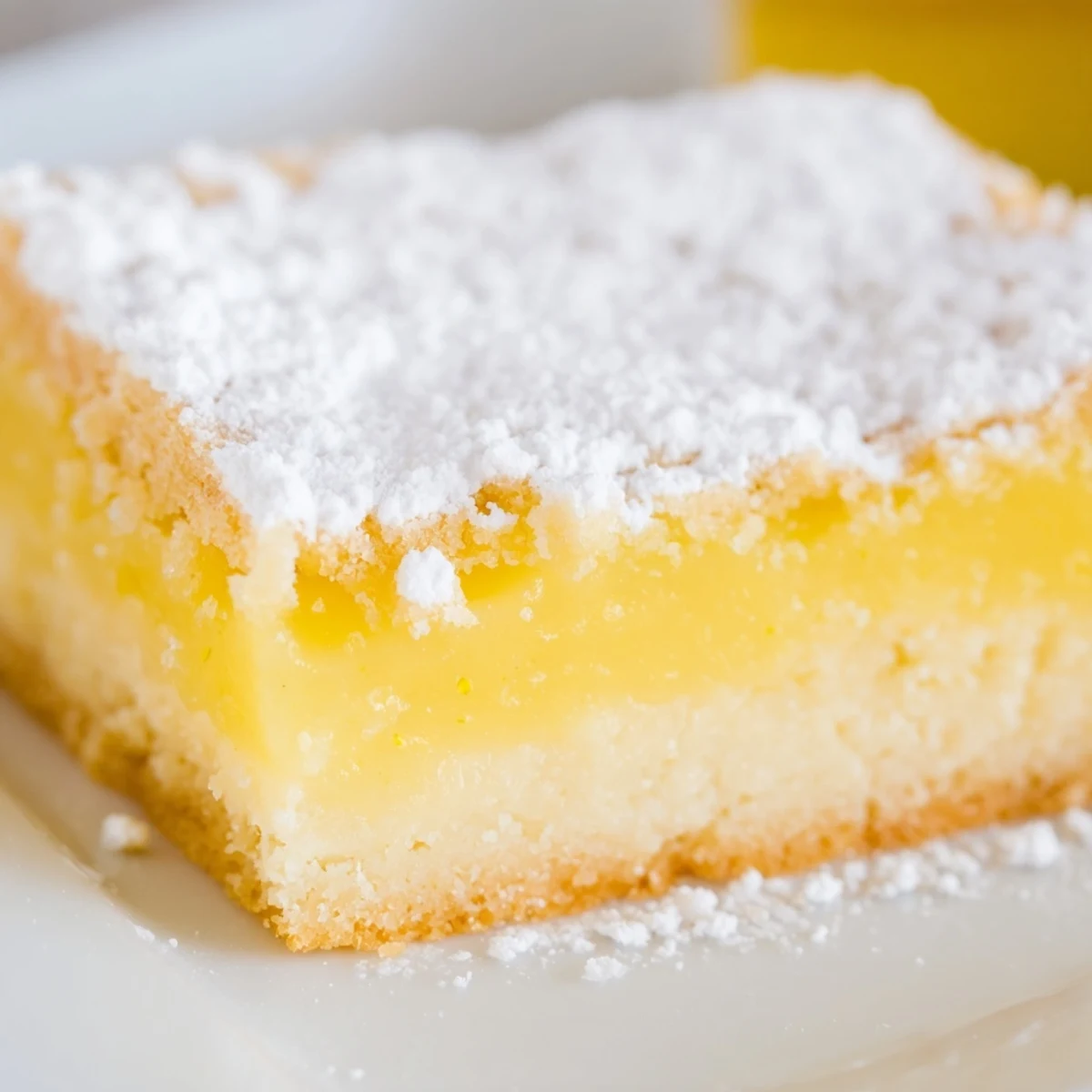 Lemon Dessert Bars served on a white platter with fresh lemon slices, perfect for spring gatherings.