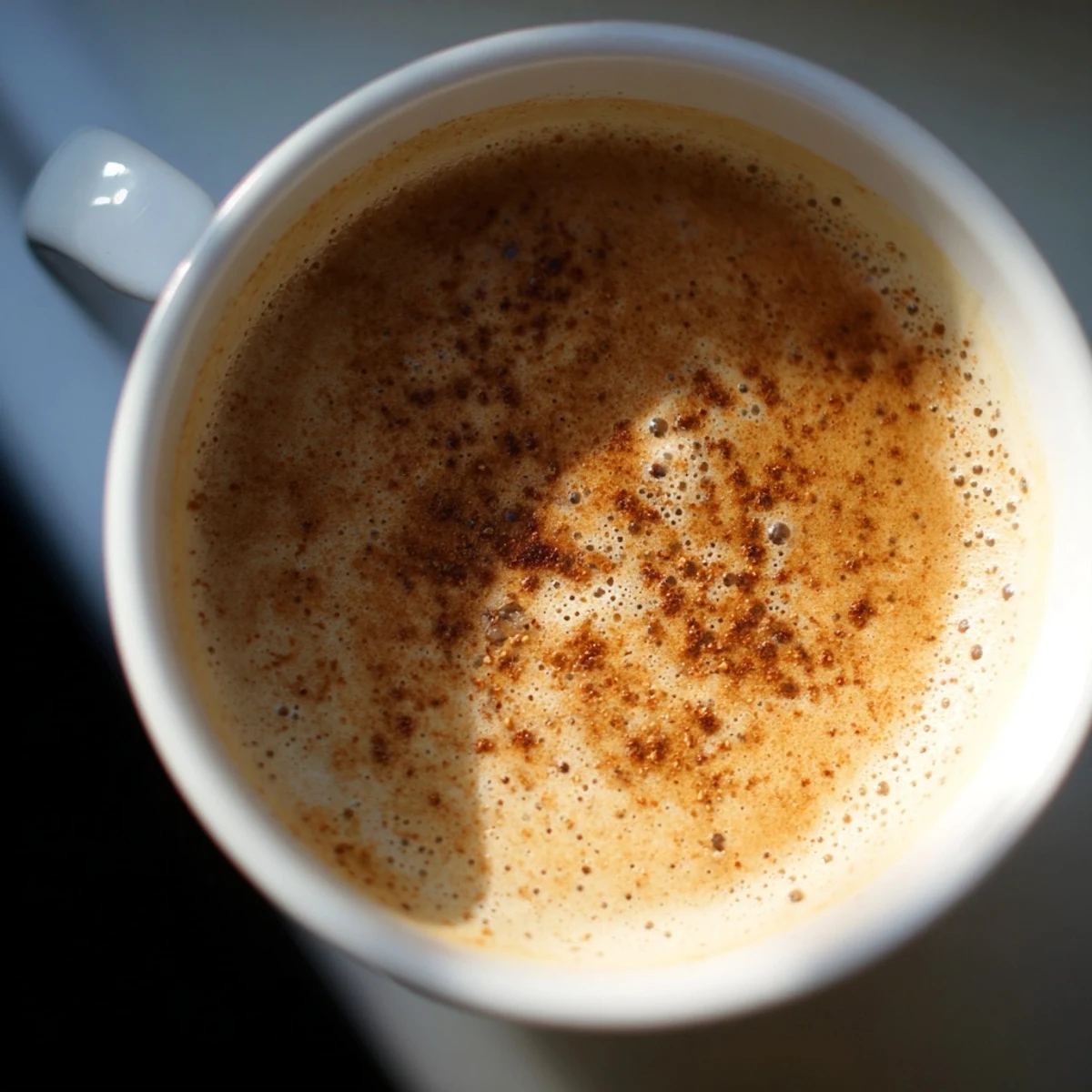 Aromatic Spiced Chai Tea Latte with Cinnamon steaming gently, featuring black tea, cinnamon, and creamy milk in a rustic mug.