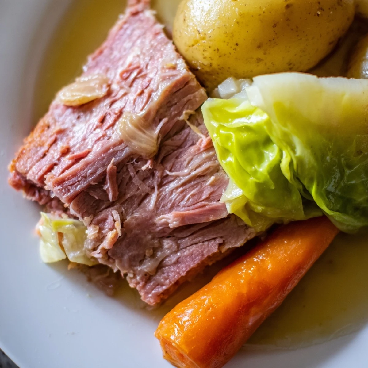 Hearty one-pot Irish-American meal with halal corned beef and vegetables simmered until fork-tender, perfect for a comforting family dinner.