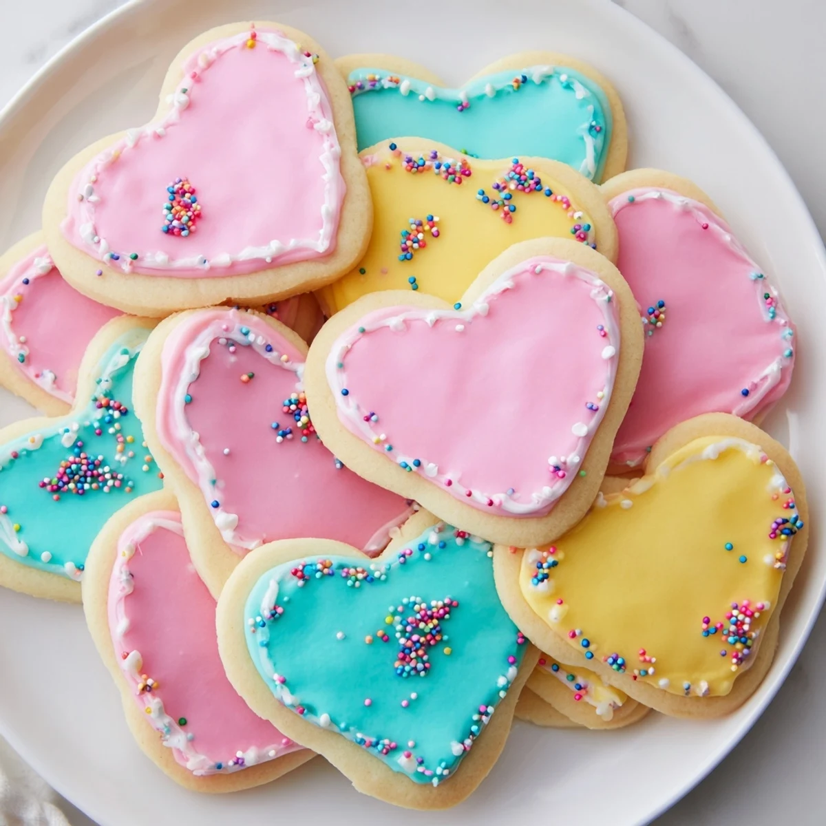 Colorful icing drips gently over buttery heart cookies, ideal for Valentine's Day gifting.