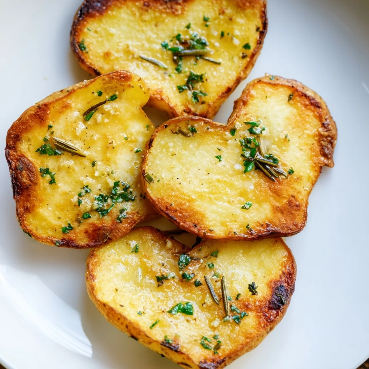 These savory roasted heart-shaped potatoes with garlic herbs pair perfectly alongside grilled chicken or a fresh garden salad.