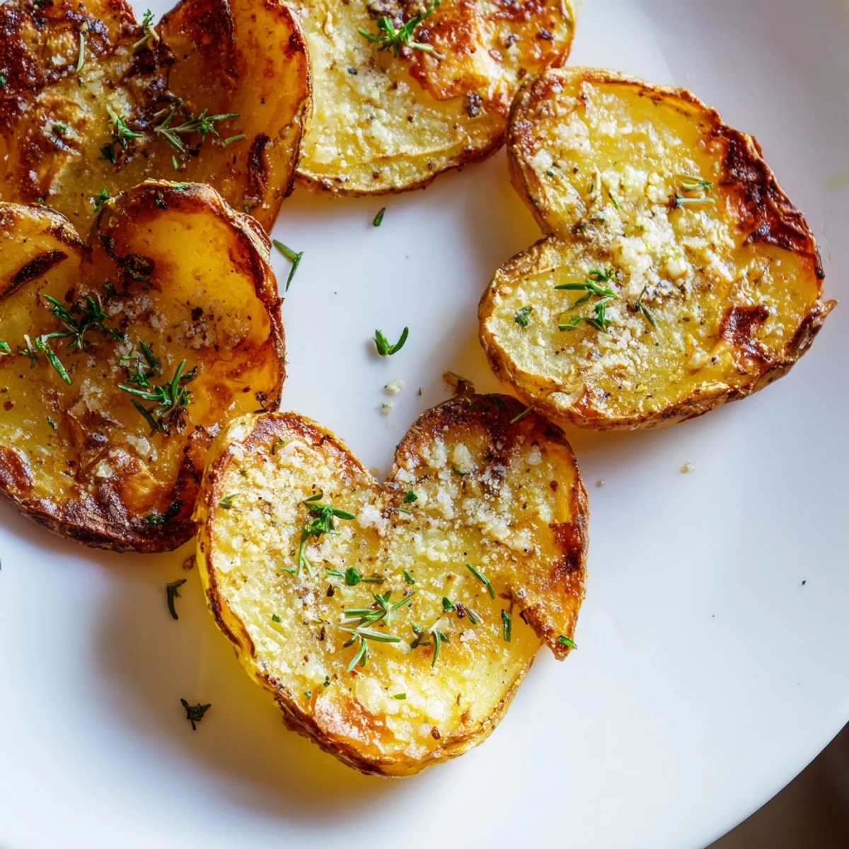 For a romantic dinner, these crispy roasted heart-shaped potatoes with garlic herbs offer a tender, garlicky bite and aromatic rosemary.