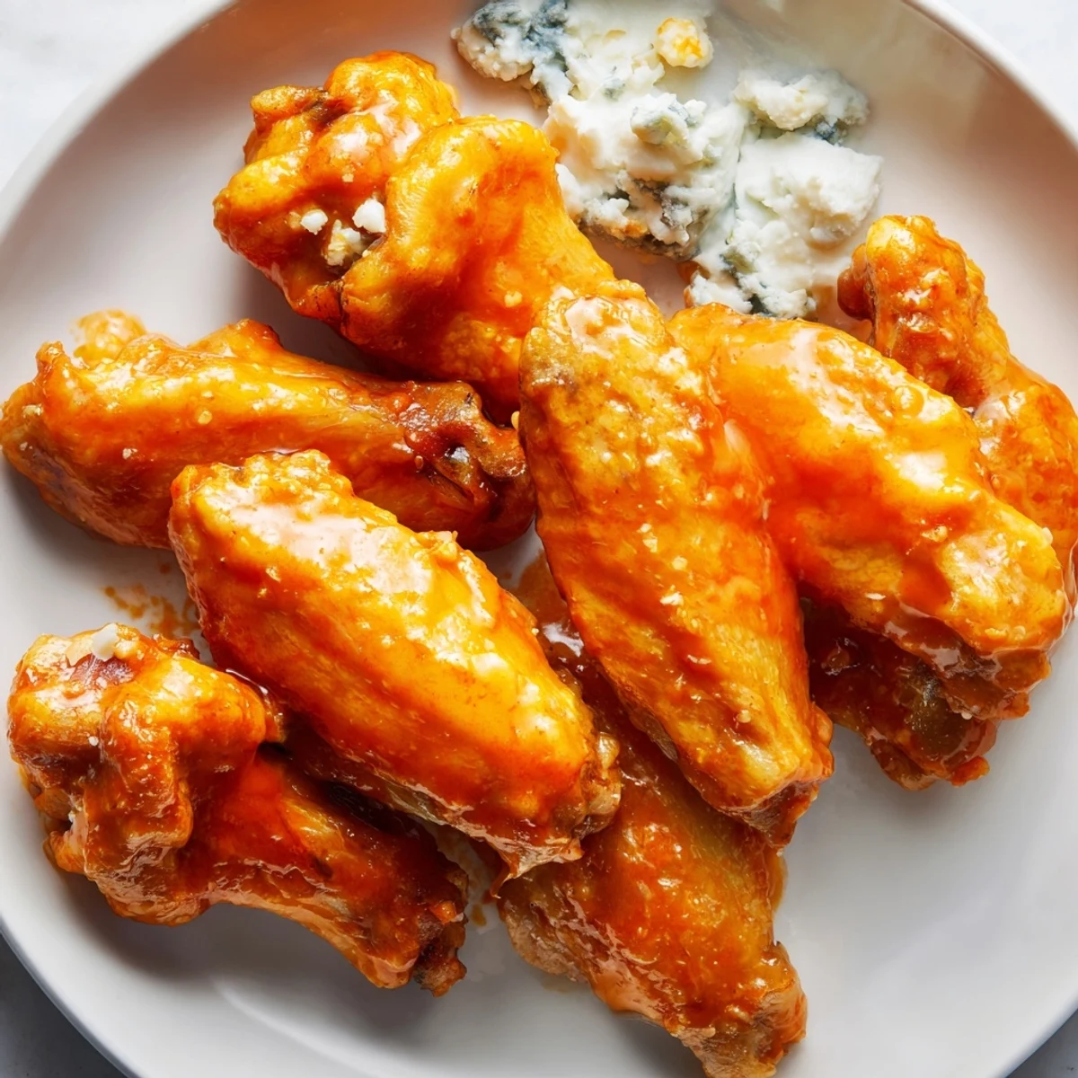 Freshly baked Crispy Buffalo Chicken Wings with Blue Cheese Dip offer golden skin, a cooling dip, and classic game day flavors.