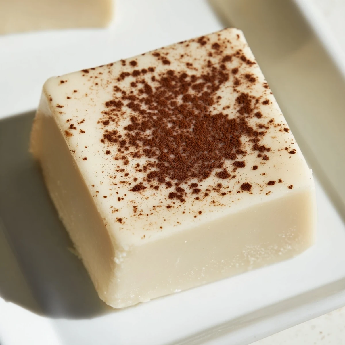 Creamy, rich Irish Cream Fudge squares with a smooth texture and subtle coffee flavor.