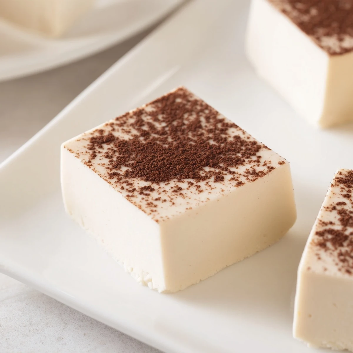 Homemade Irish Cream Fudge squares cut into neat portions, perfect for St. Patrick's Day.