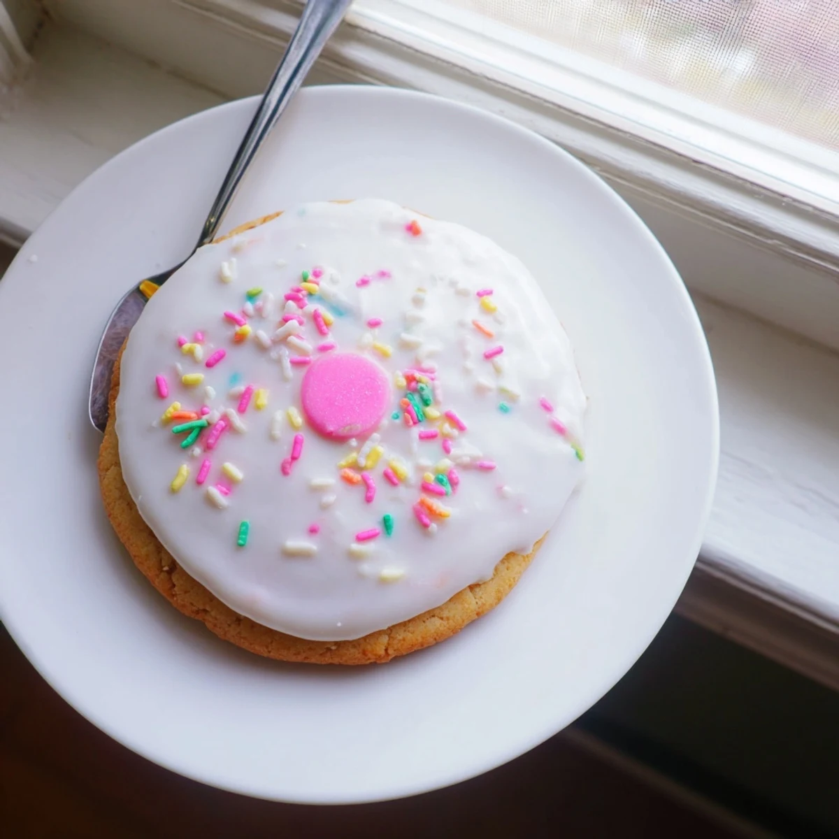 Sugar Cookie Icing glistening in a mixing bowl, perfect for decorating holiday sugar cookies with a smooth finish.