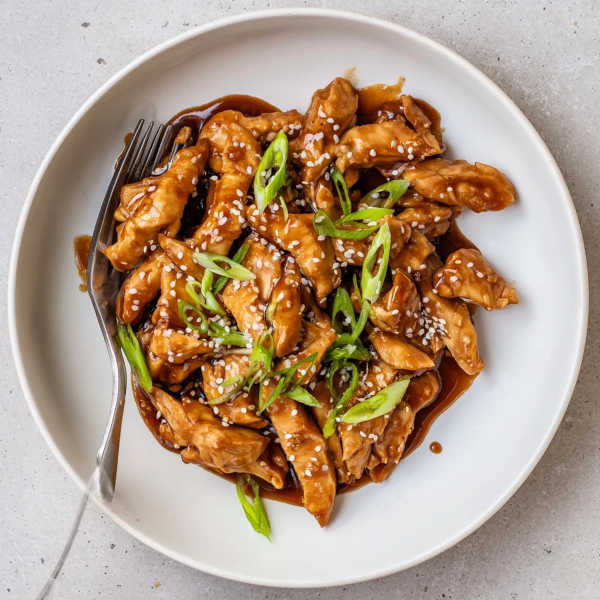 Golden glazed Crockpot Teriyaki Chicken pieces coated in rich sticky homemade sauce