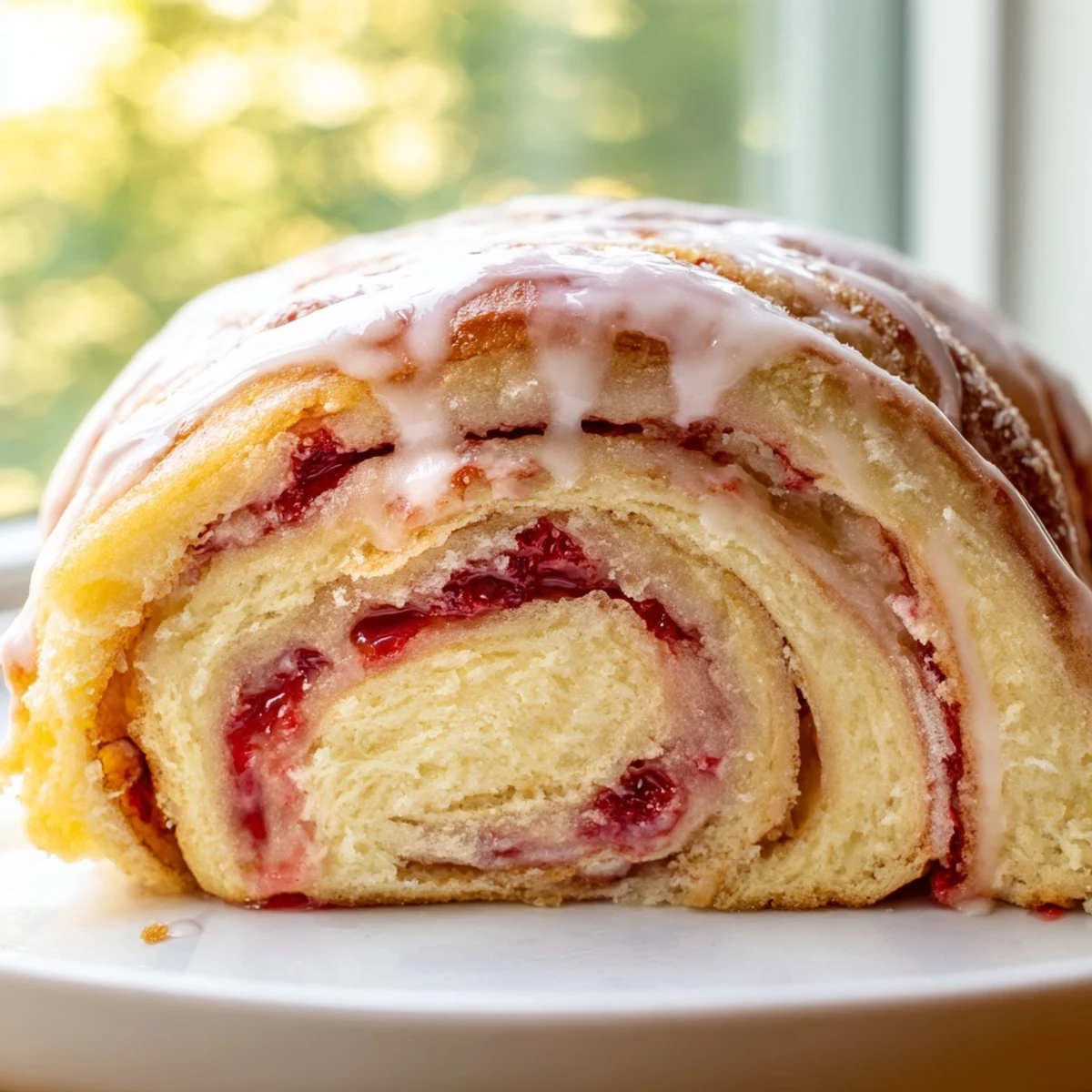 Soft Strawberry Shortcake Cheesecake Rolls swirling with creamy cheesecake filling and bright red strawberries