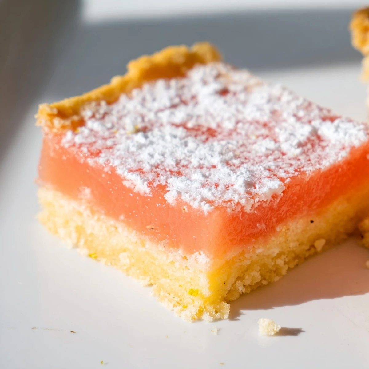 Golden grapefruit bars with tangy citrus custard on a buttery shortbread crust