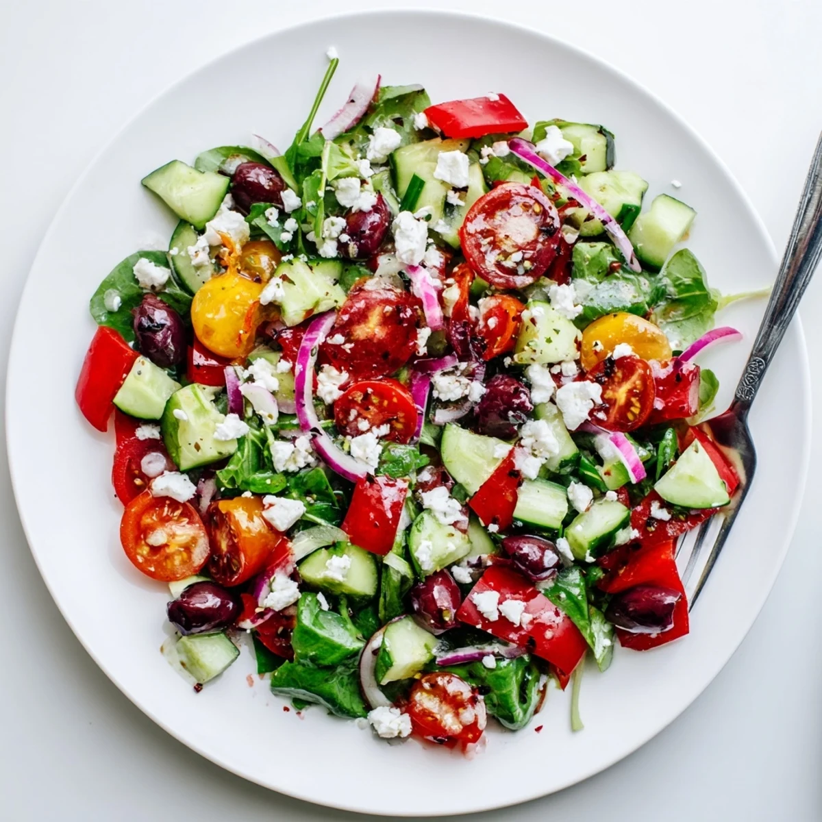 Weeknight Fresh Salad Recipe ready in fifteen minutes, bright, tangy, refreshing.