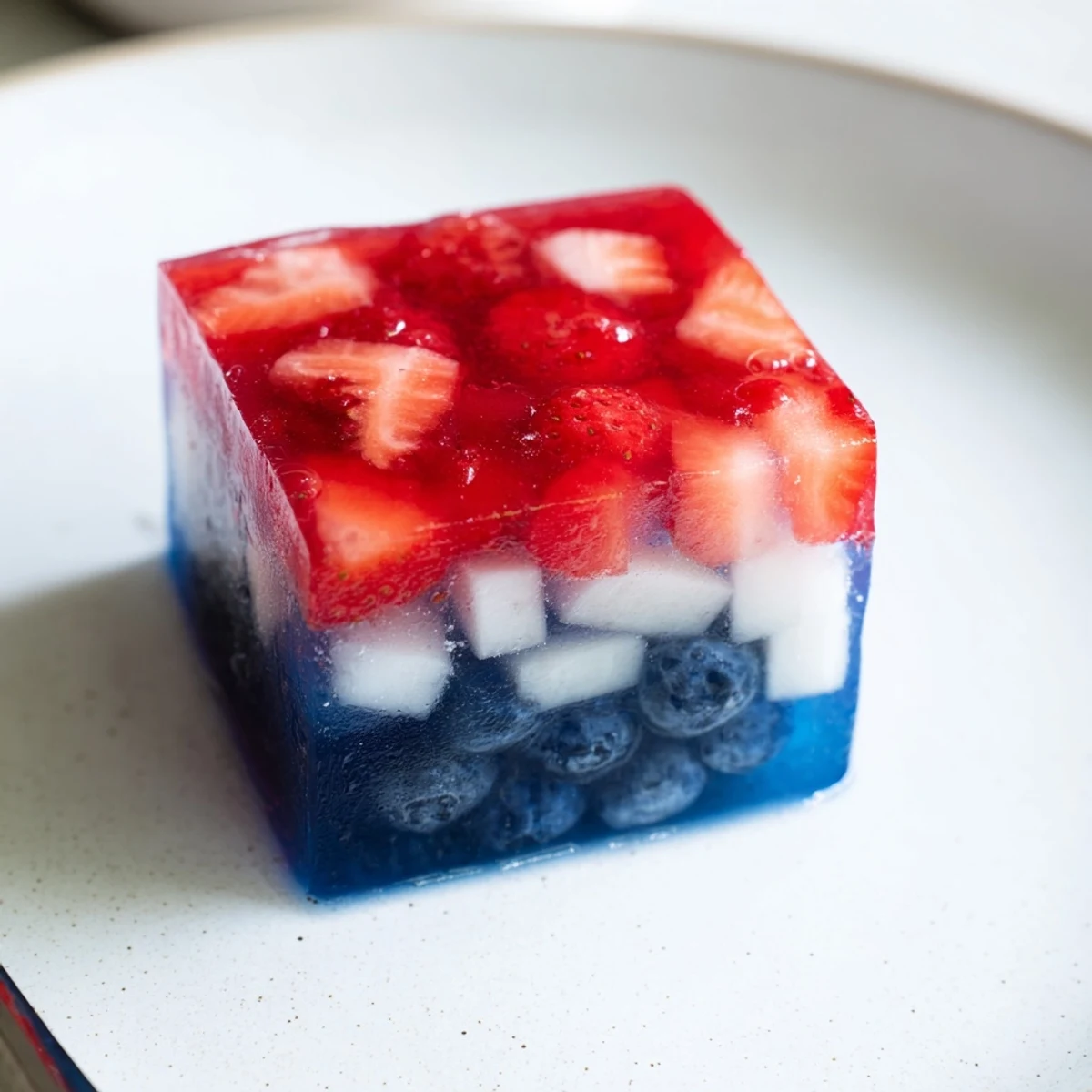 Chilled Red White And Blue Ice Cubes Recipe for summer drinks with juicy berries