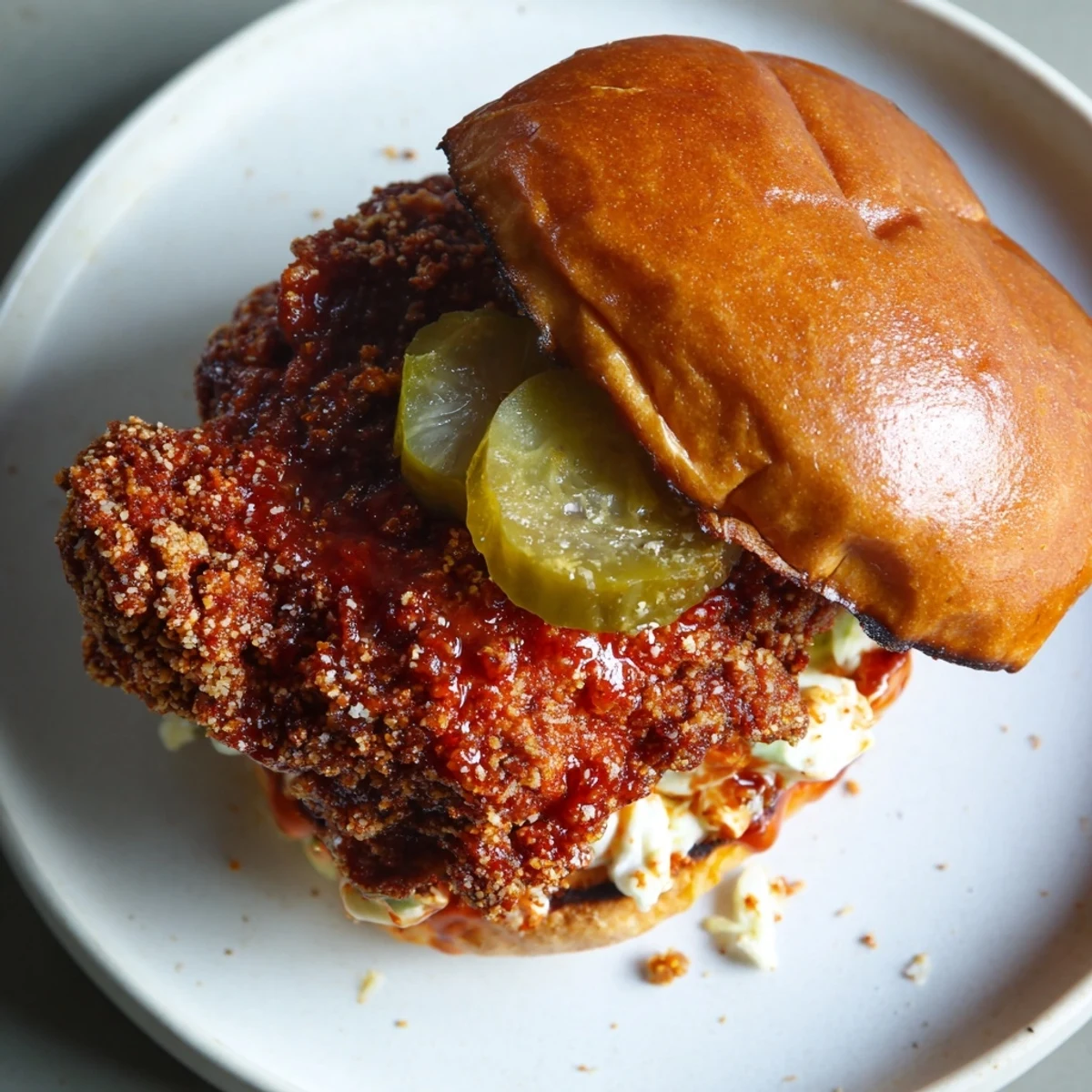 Handheld Spicy Nashville Hot Chicken Sandwiches Recipe To Savor, tangy pickles and smoky heat