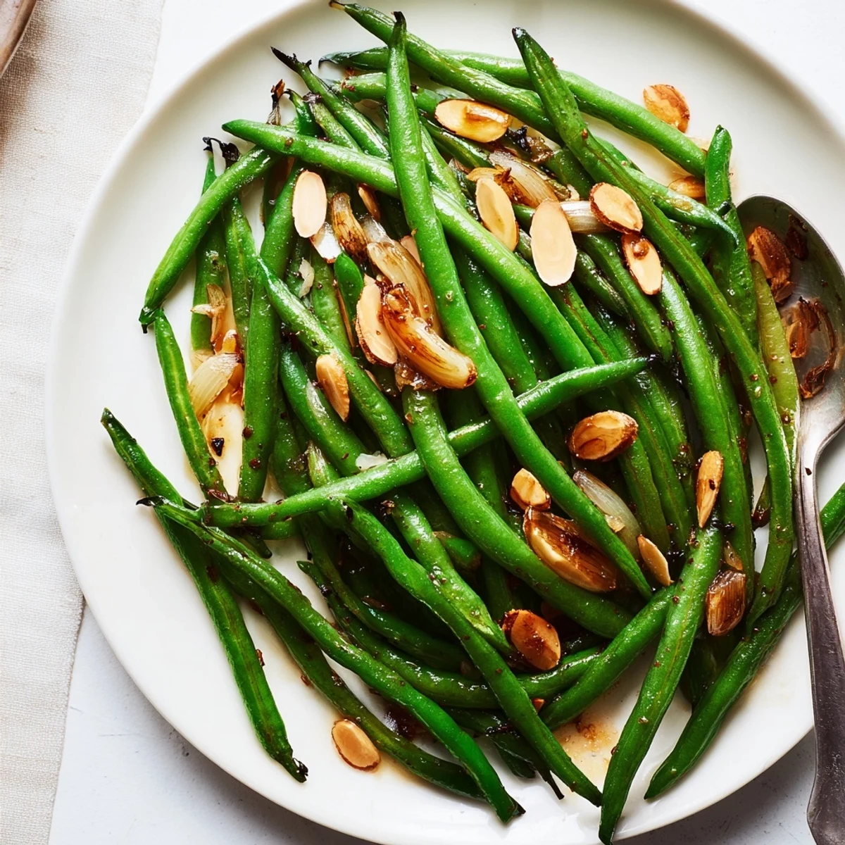 Pan-seared Green Beans fragrant with garlic, warm, ideal alongside grilled fish