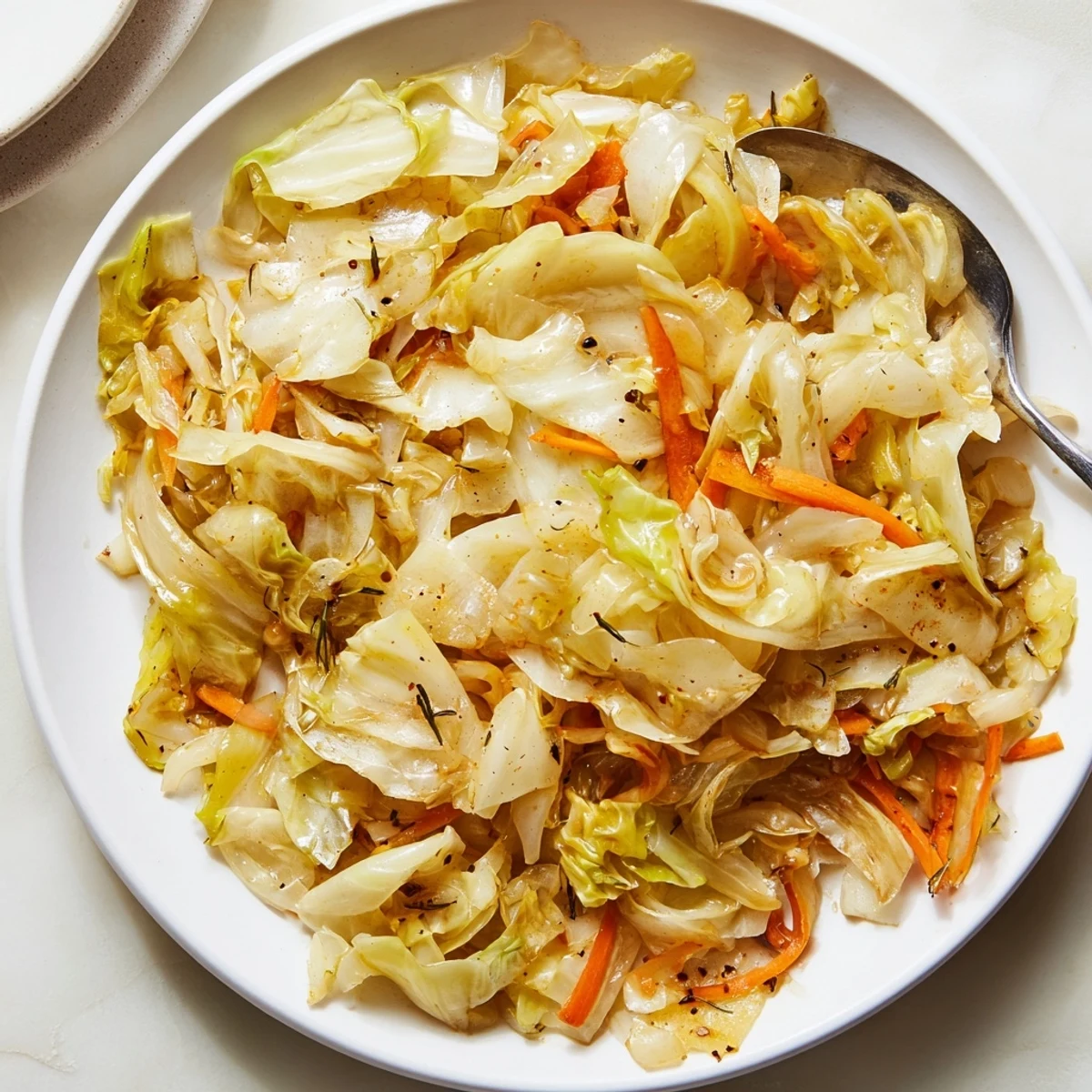 Steaming Savory Braised Cabbage Recipe in a Dutch oven, tender aroma