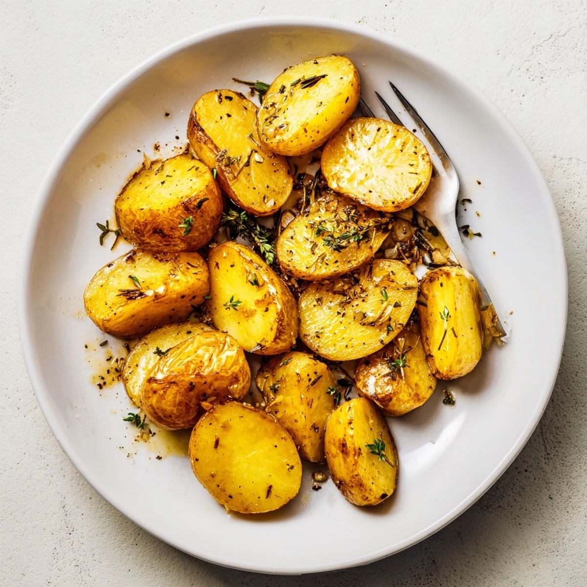 Tender halved radishes caramelized and roasted with garlic herbs until perfectly golden and crisp