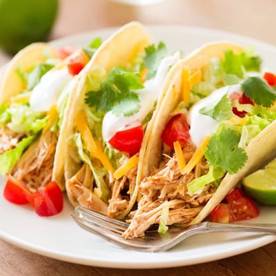 Slow Cooker Ranch Chicken Tacos
